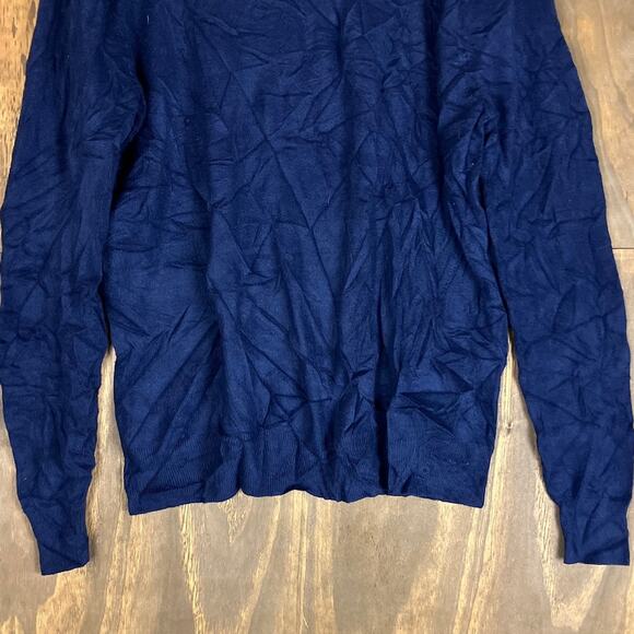 Talbots Womens Sweater Dark Blue Turtleneck Knit Pull Over Normcore XLarge - Picture 3 of 12